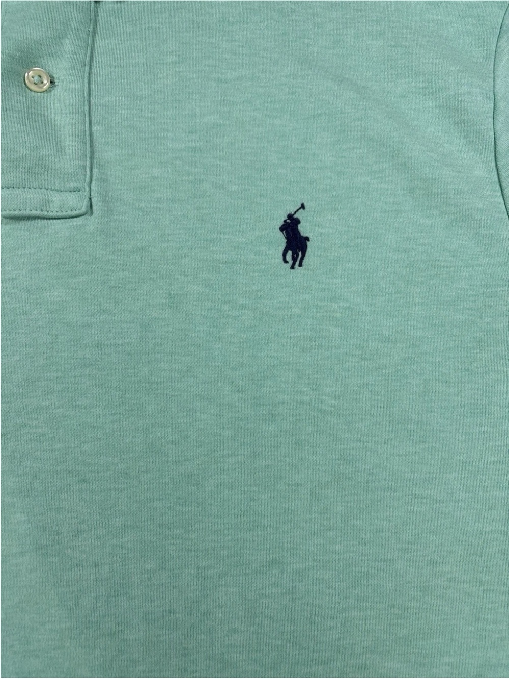 Polo Ralph Lauren Men's Large 100% Cotton Teal Short Sleeve Collared Shirt